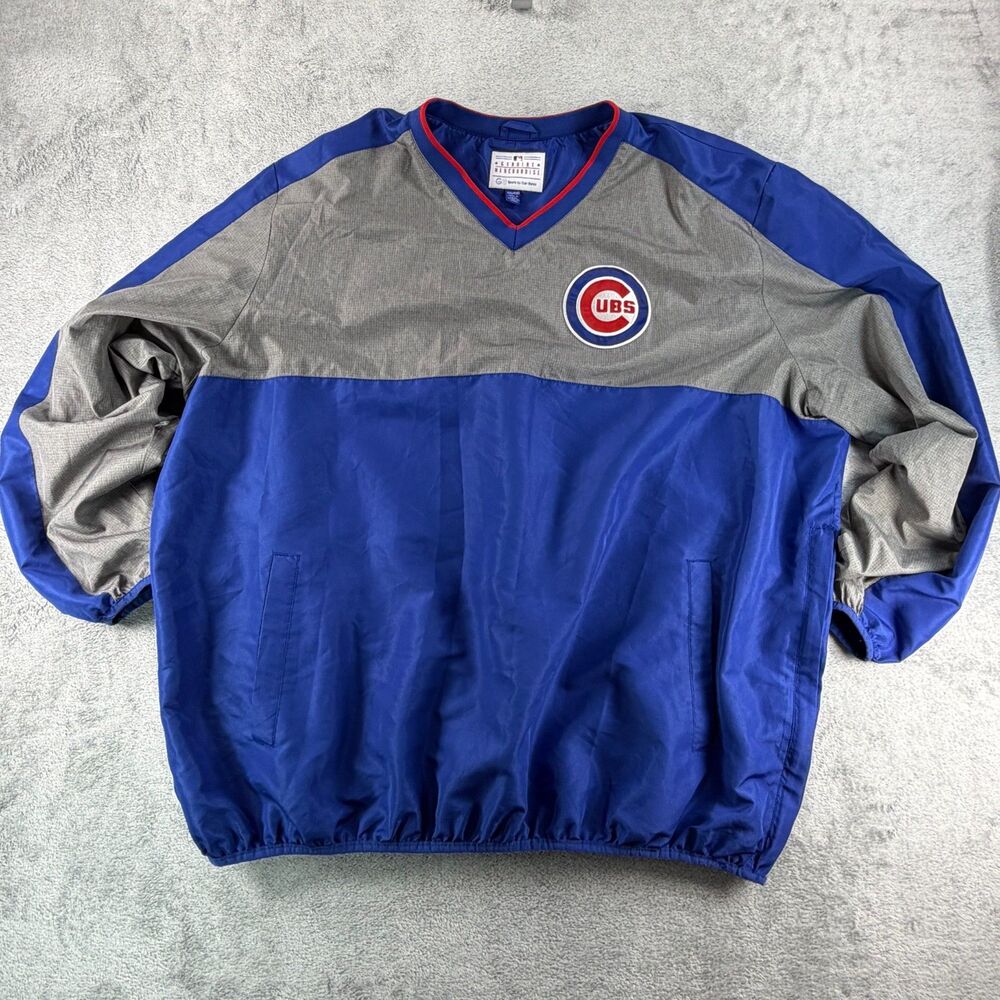 Chicago Cubs G-III Carl Banks Pullover Jacket Mens 4XL Blue Gray MLB Windbreaker